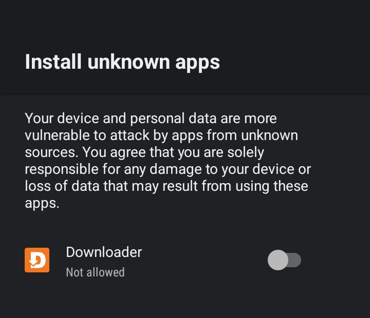 Install unknown apps: Downloader — Not allowed