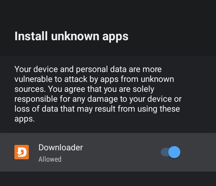 Install unknown apps: Downloader — Allowed