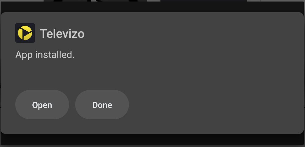 App installed — Open arba Done