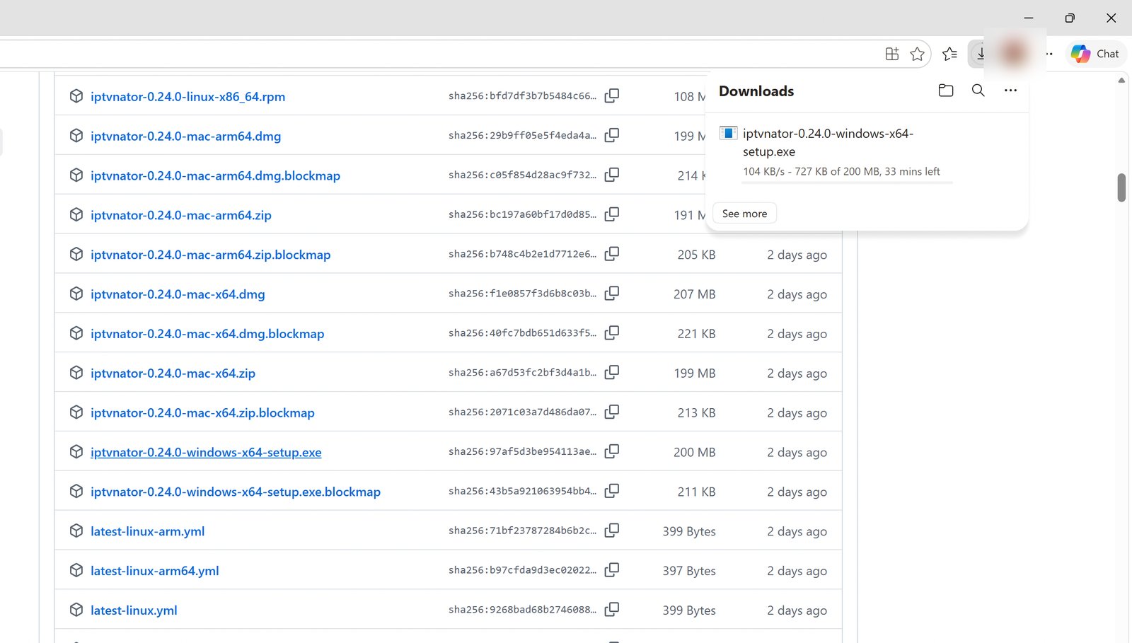 Downloading the Windows installer