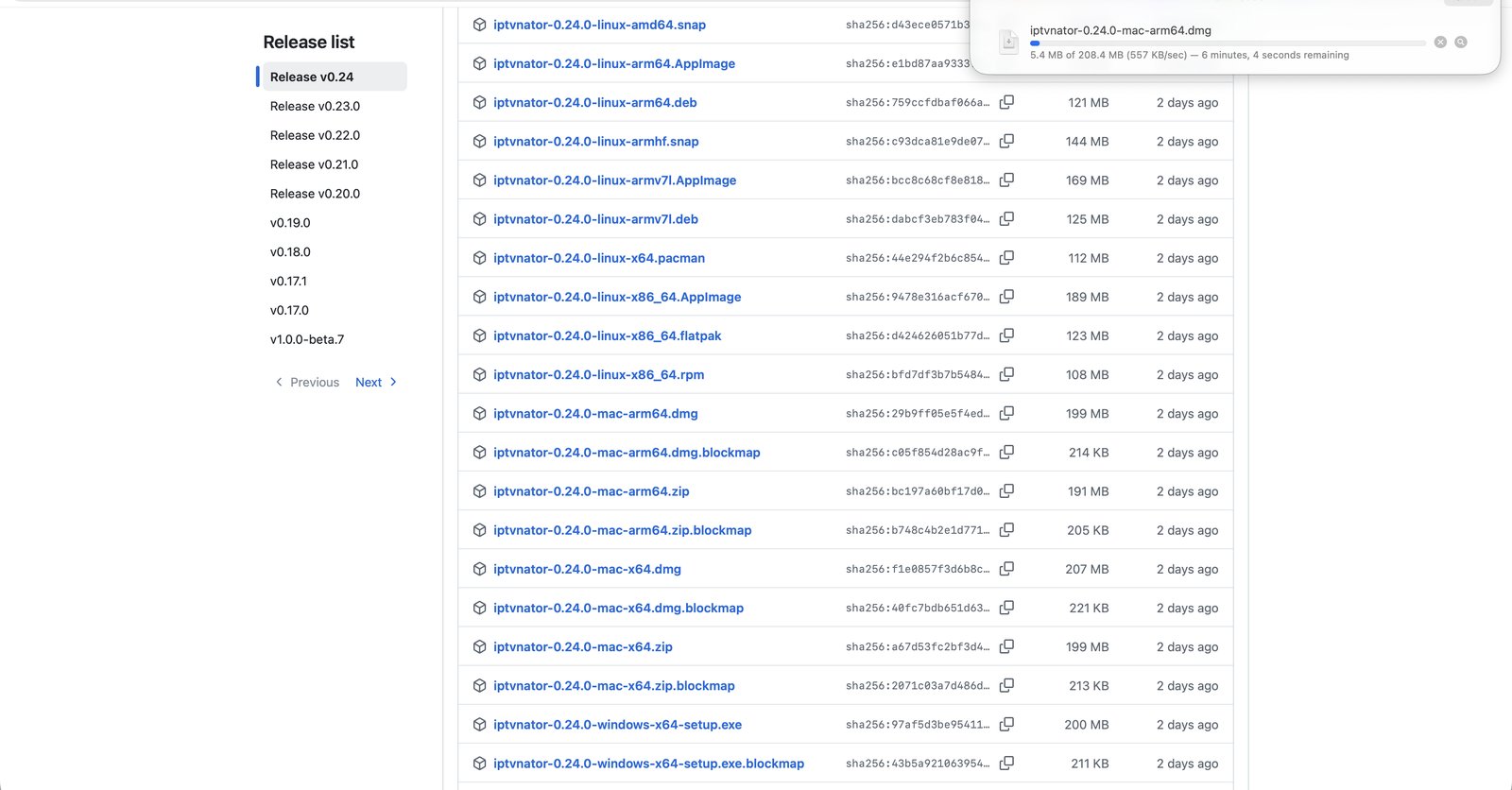 Downloading the Mac file